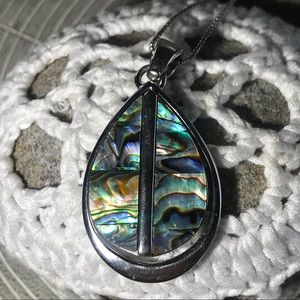 Mother of pearl slide on ball chain necklace